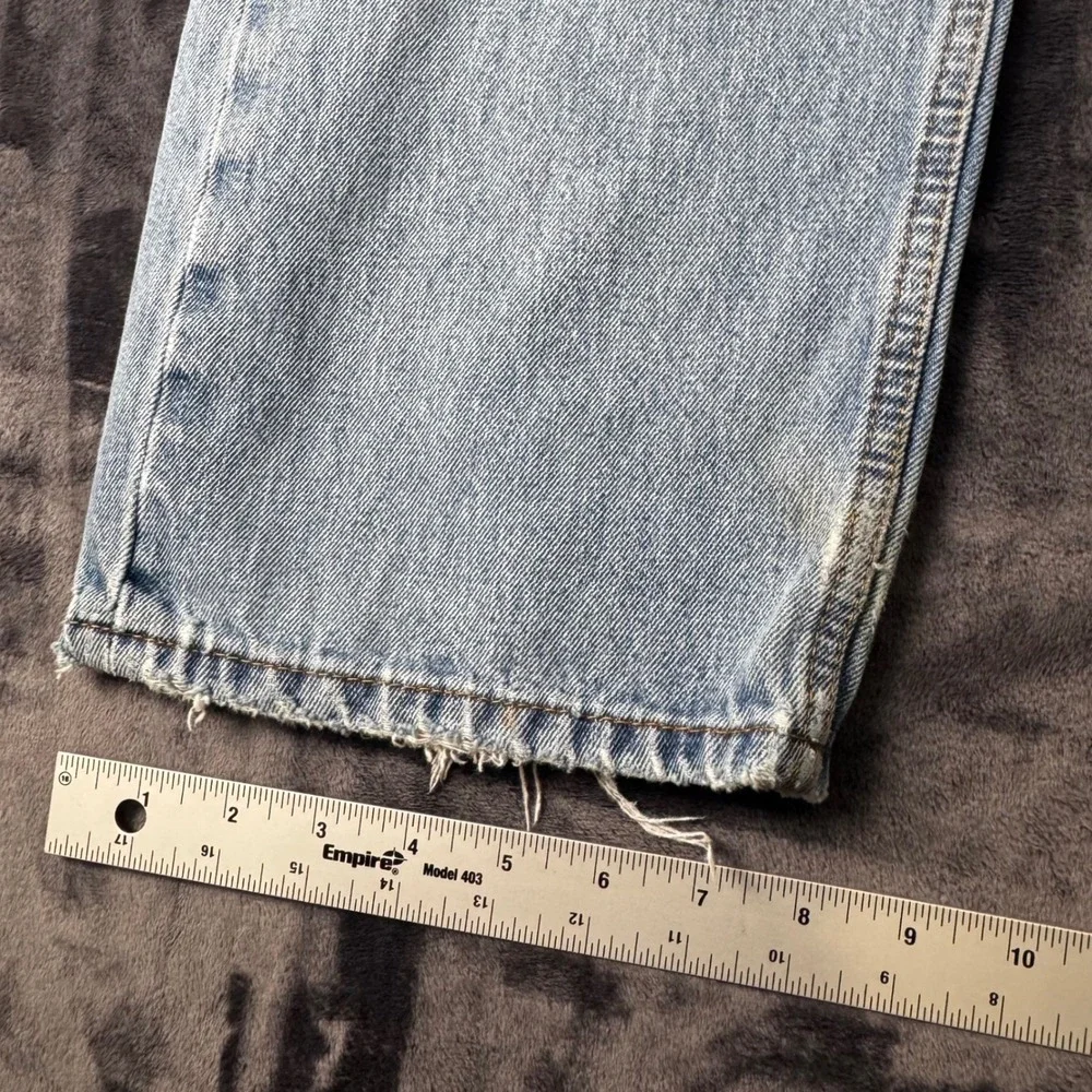 Levi 505 Regular Fit Jeans Mens 38x30 Light Wash Distressed Denim 00505-4891